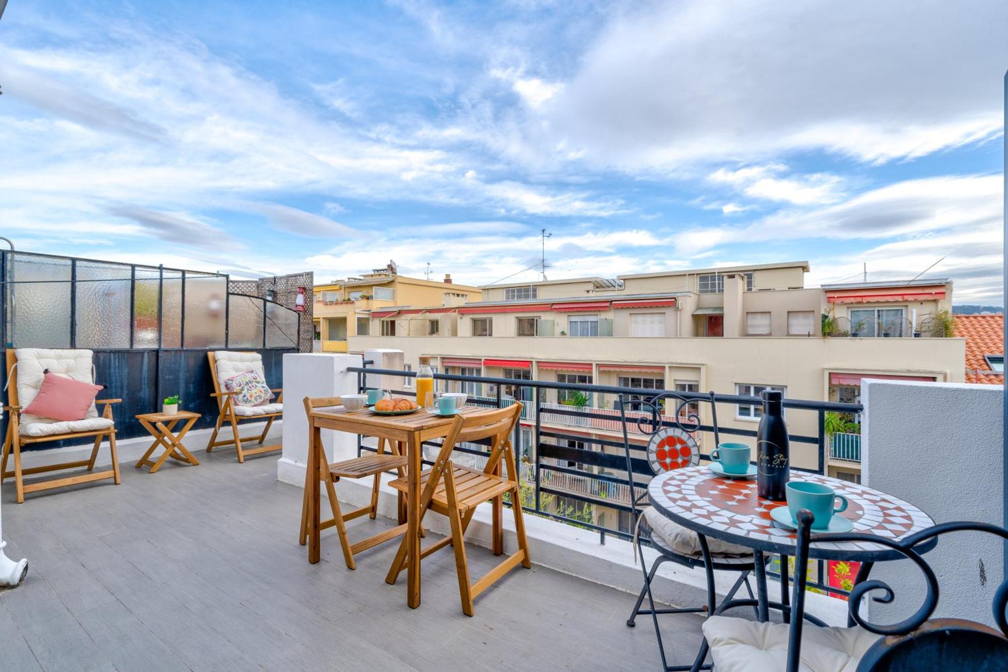 Top Floor Terrace - Dernier Etage Terrasse Cosy Nicea Zewnętrze zdjęcie